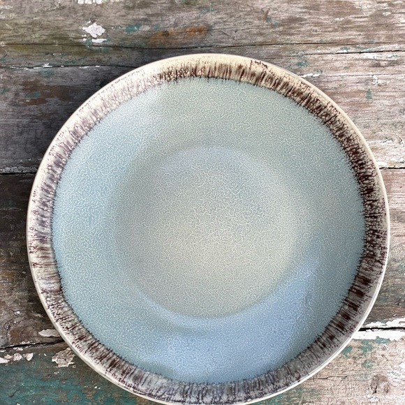 Pier 1 blue handpainted stoneware dinner plate - Picture 3 of 17